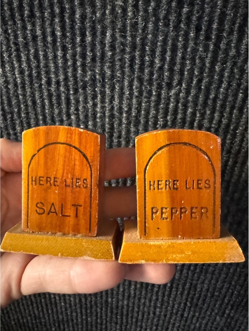 Vintage Wooden Salt and Pepper Shakers from Traverse City, Michigan